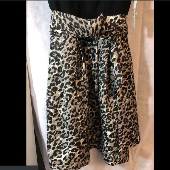 NWT Eliza J Cold-Should Leopard Fit & Flare Dress‎ in Black [SZ 4 ] - Picture 8 of 8